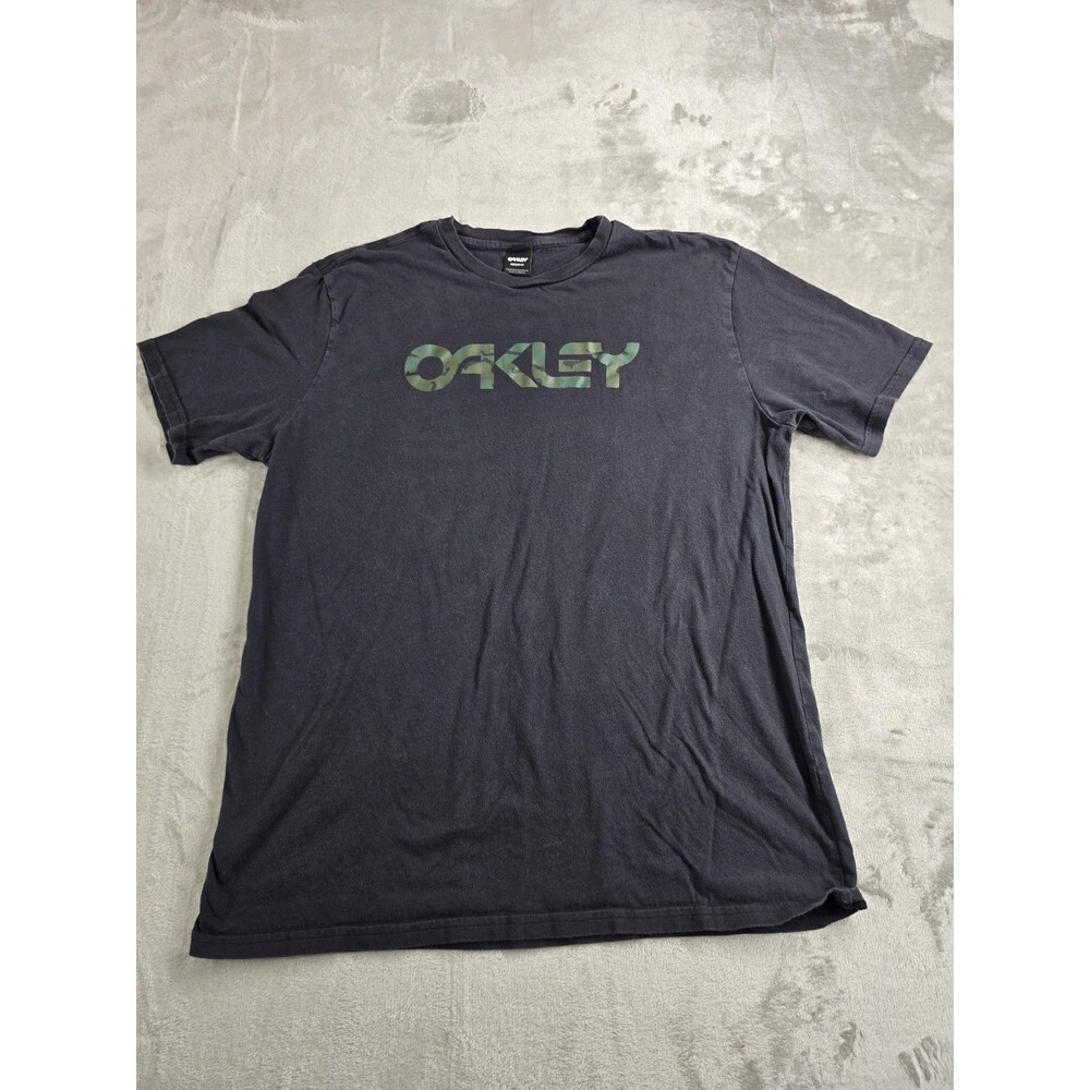 Oakley Men’s 2XL Black Camo T-Shirt Green Camouflage Graphic Logo Tee